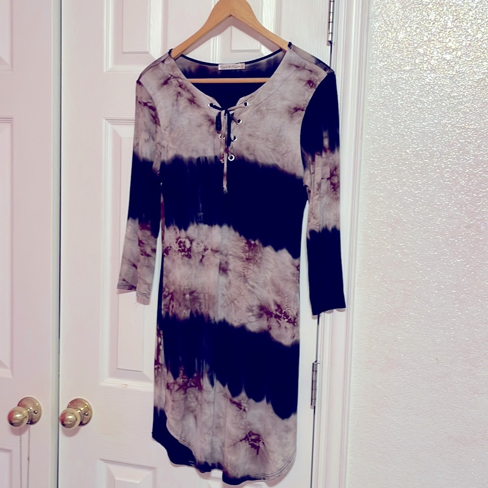 Tie dye lace up Dress size L